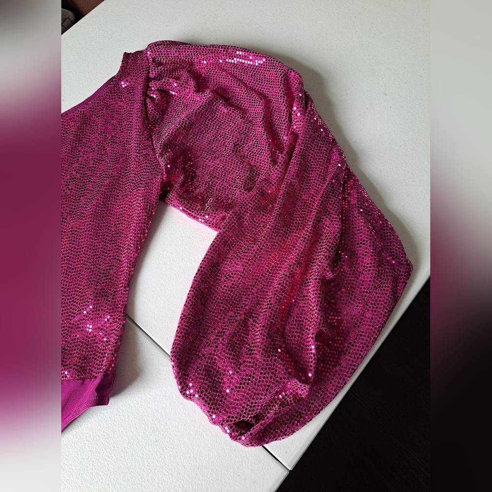 Living the Dream Sequin Bodysuit Fashion Nova Fuchsia - Picture 4 of 8